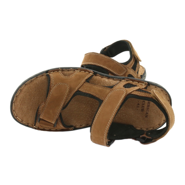 Sandali da uomo con velcro American Club CY15 / 20 marrone 5