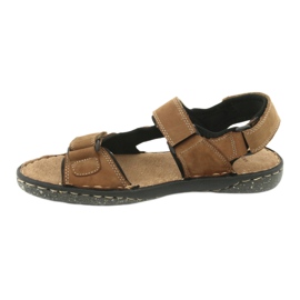 Sandali da uomo con velcro American Club CY15 / 20 marrone 2