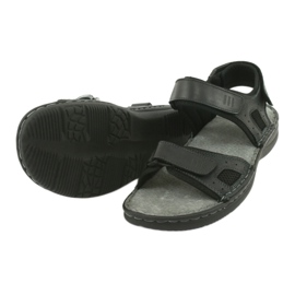 Comodi sandali sportivi in ​​pelle American Club CY13/20 nero 4