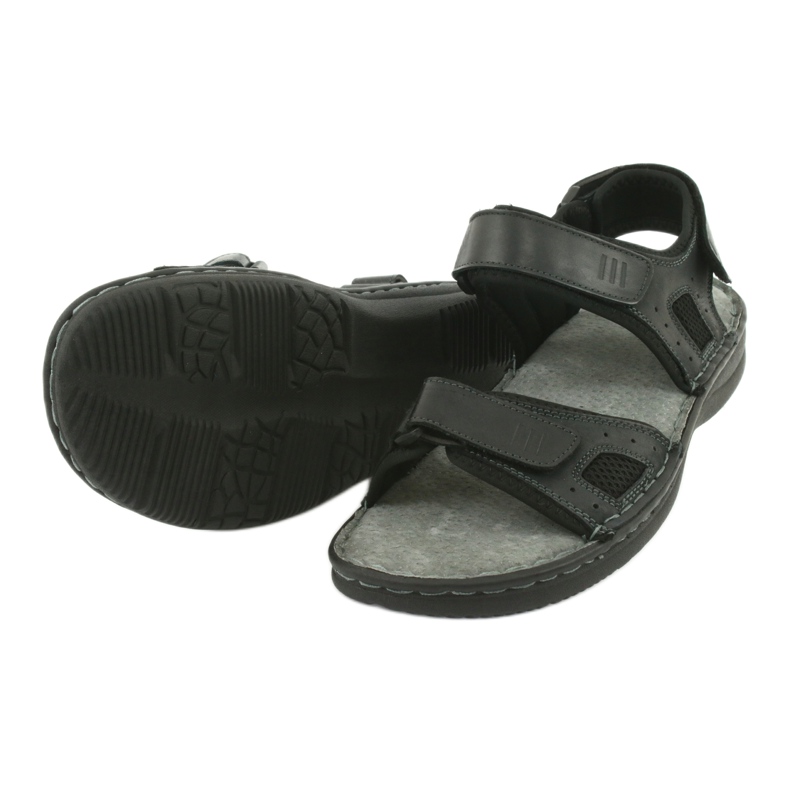 Comodi sandali sportivi in ​​pelle American Club CY13/20 nero 4