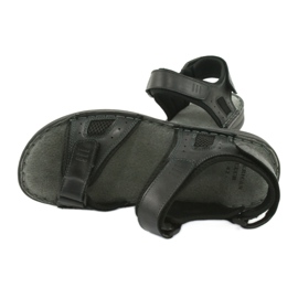Comodi sandali sportivi in ​​pelle American Club CY13/20 nero 5
