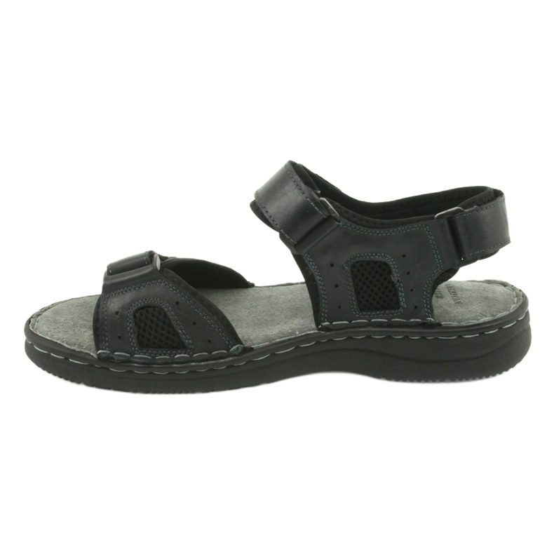 Comodi sandali sportivi in ​​pelle American Club CY13/20 nero 2