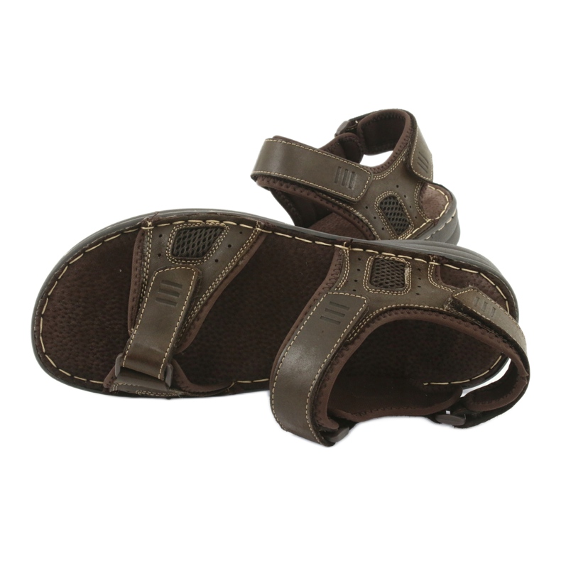 Comodi sandali sportivi in ​​pelle American Club CY13/20 marrone 5