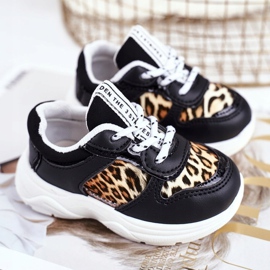 FRROCK Scarpe sportive per bambini con stampa leopardata Penny nera bianco nero 1