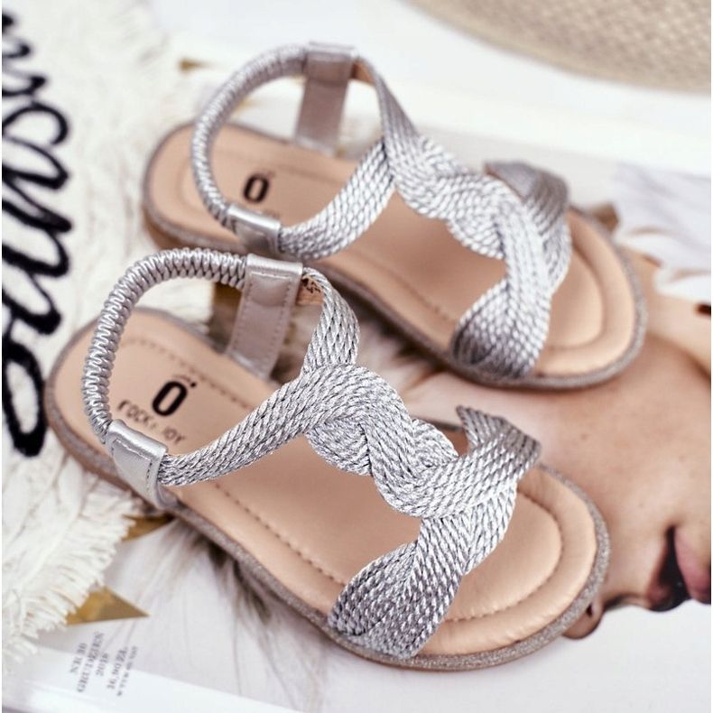 FRROCK Sandali Lamado argento per bambini grigio 1