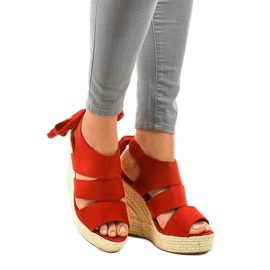Sandali con zeppa espadrillas rosse 77-77 rosso 1