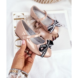 S.Barski Ballerine per bambini beige con velcro Barski Mindi 2