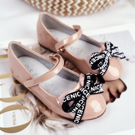 S.Barski Ballerine per bambini beige con velcro Barski Mindi 1