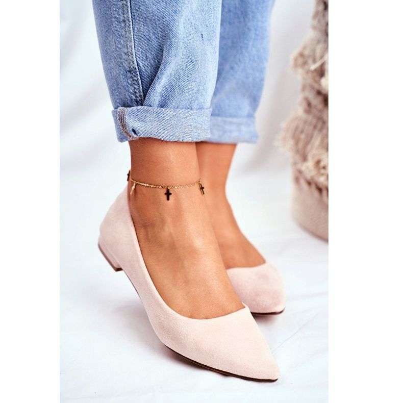 EVE Ballerine Da Donna In Pelle Scamosciata Spitz Beige Westley 2