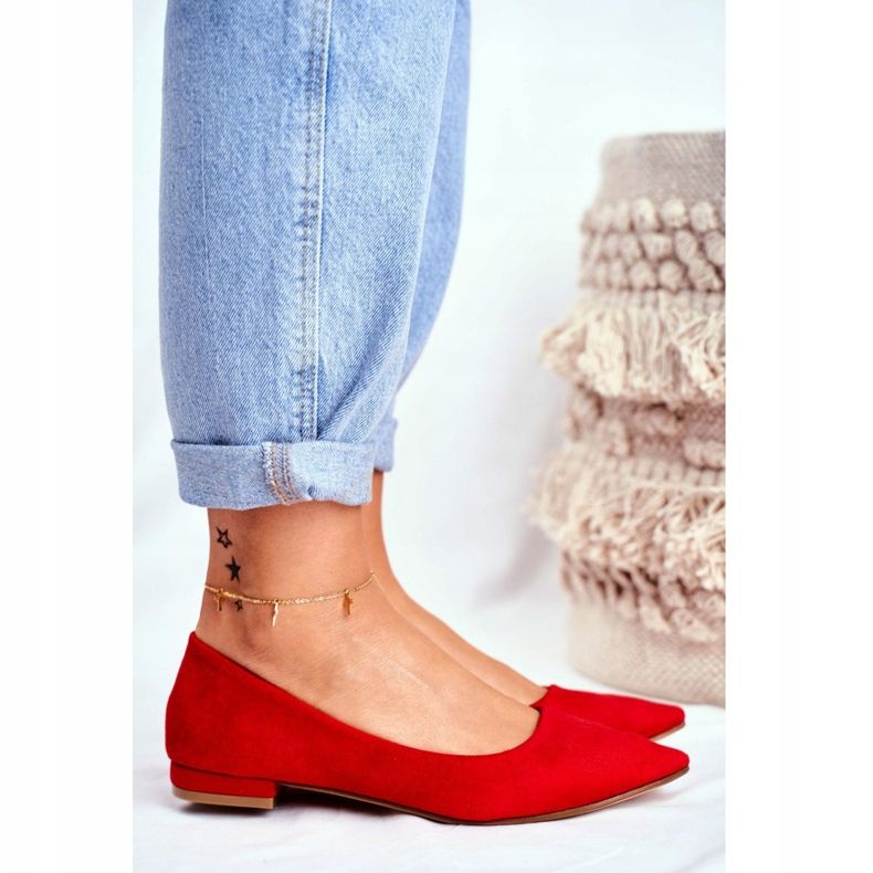 EVE Ballerine Da Donna In Pelle Scamosciata Spitz Rosse Westley rosso 2