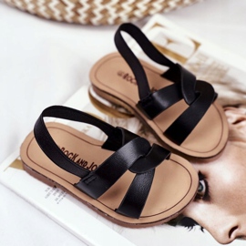 FRROCK Sandali da bambino neri Slip-on con fascia elastica nero 1