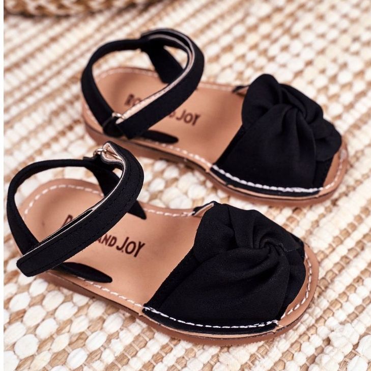 FRROCK Sandali in velcro per bambini gialli Pippo nero 1