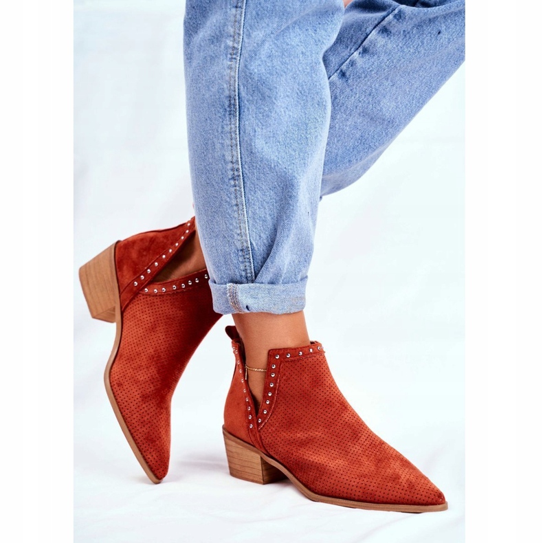 FB1 Stivali Donna Con Tacco Camoscio Traforato Arancio Margate arancia 1