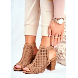 FB1 Stivali Openwork Donna Peep Toe Beige Paradise 2