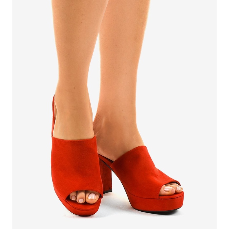 Tacco in camoscio rosso 9R17 2