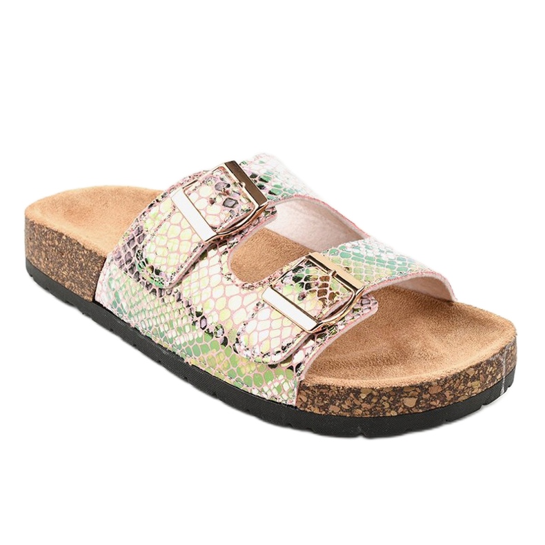 Pantofole rosa con fibbie DZ101-11 multicolore 1