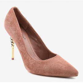 Décolleté in ecopelle rosa classico DD50P 1