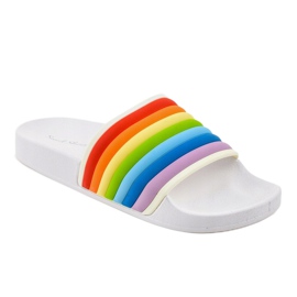 Pantofole bianche con arcobaleno 2456-2 multicolore 1