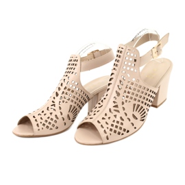Sandali On A Bar Laura Messi 1924 Pelle Beige Montoro rosa 3