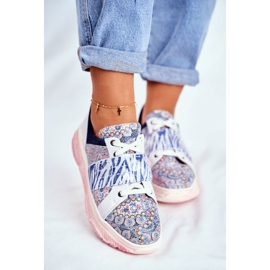 Scarpe sportive Sneakers in pelle da donna Maciejka 04448-27 marrone blu navy 2