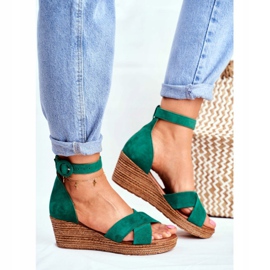 Sandali da donna Maciejka Pelle Scamosciata Verde 04565-09 2