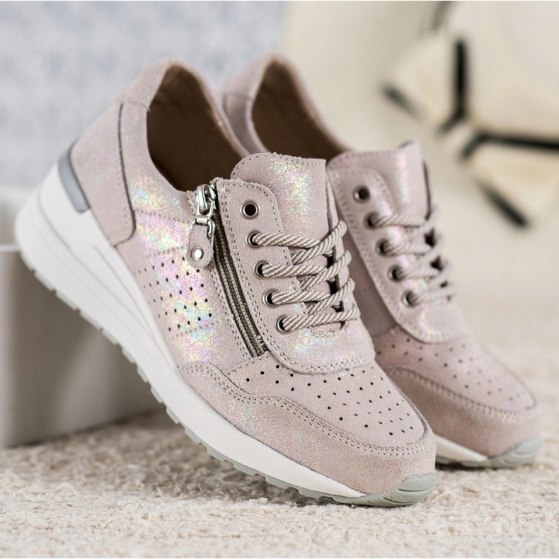 Sneakers In Pelle Con Cerniera VINCEZA marrone 2