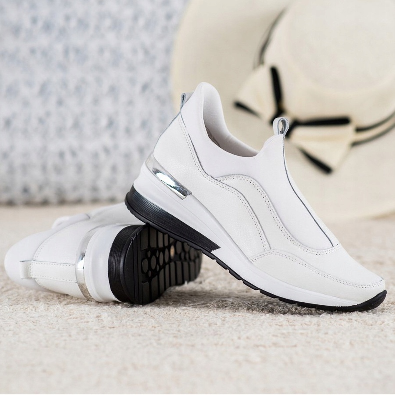 VINCEZA Scarpe Slip-On in Pelle bianco 1