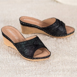 Eleganti Pantofole Glitter VINCEZA nero 2