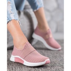 SHELOVET Scarpe sportive slip-on rosa 1
