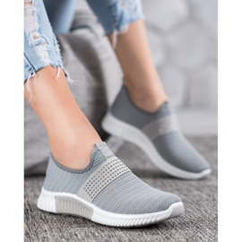 SHELOVET Scarpe sportive slip-on grigio 1