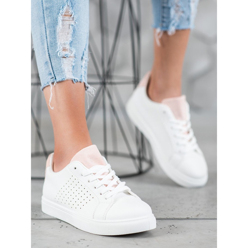 SHELOVET Scarpe Bianche Con Inserti In Pelle Scamosciata bianco 1