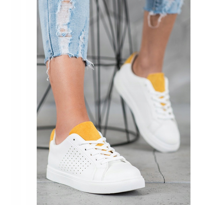 SHELOVET Scarpe Bianche Con Inserti In Pelle Scamosciata bianco 1