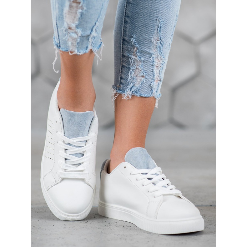 SHELOVET Scarpe Bianche Con Inserti In Pelle Scamosciata bianco 1