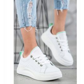 SHELOVET Sneakers alla moda sulla piattaforma bianco 2