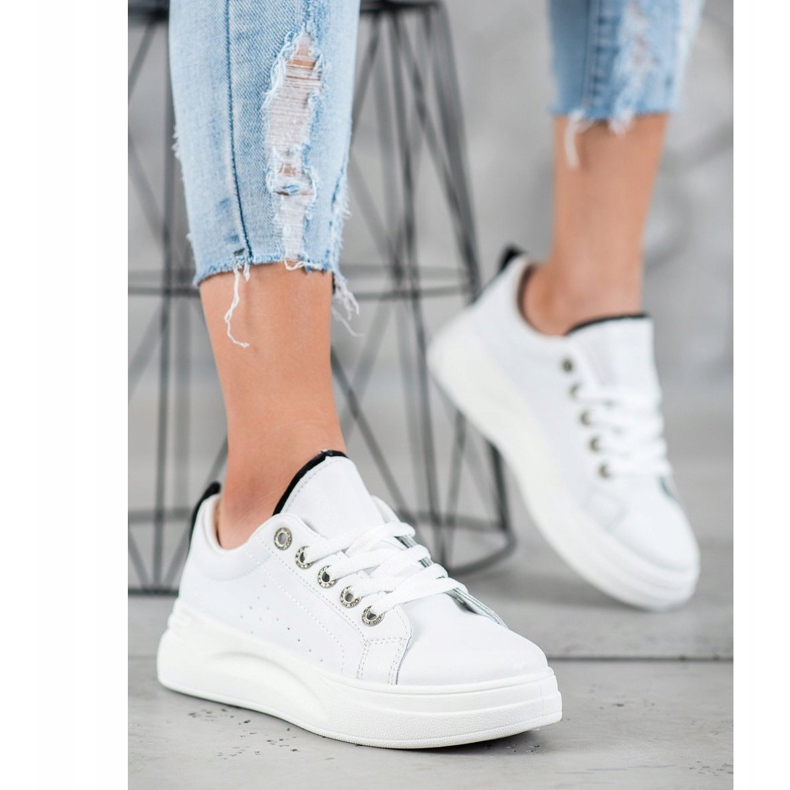 SHELOVET Sneakers alla moda sulla piattaforma bianco 1