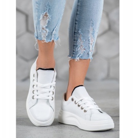 SHELOVET Sneakers alla moda sulla piattaforma bianca 2
