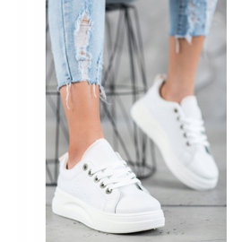 SHELOVET Sneakers alla moda sulla piattaforma bianca 1