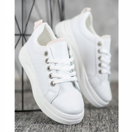 SHELOVET Sneakers alla moda sulla piattaforma bianco 2