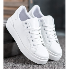 Renda Sneakers bianche sulla piattaforma bianco 1