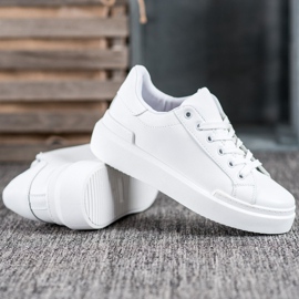 Renda Sneakers bianche sulla piattaforma bianca 2