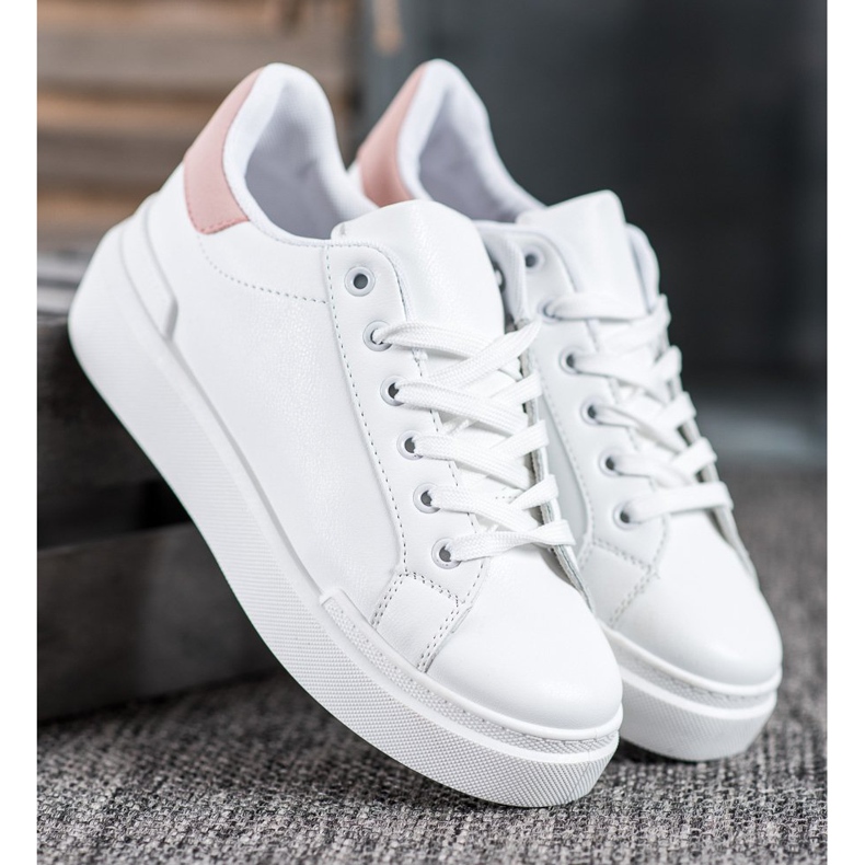 Renda Sneakers bianche sulla piattaforma bianca 2