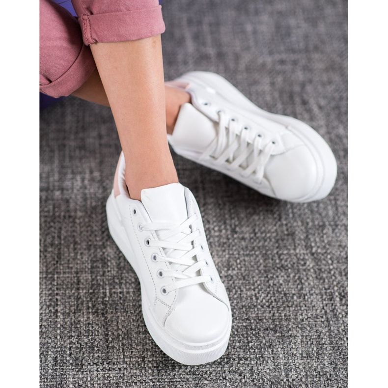 Renda Sneakers bianche sulla piattaforma bianco 1