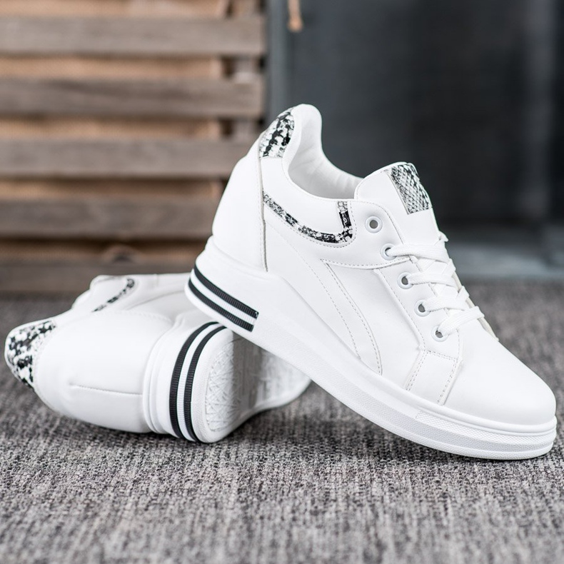 Lovery Scarpe da ginnastica con zeppa bianco 1
