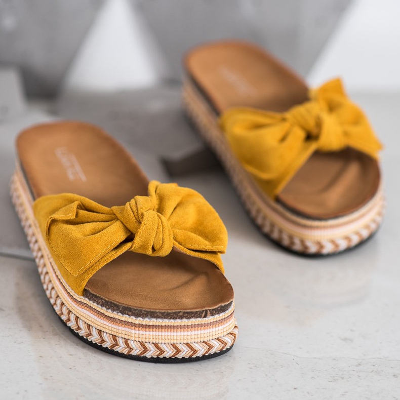 SHELOVET Pantofole alla moda sulla piattaforma giallo 2