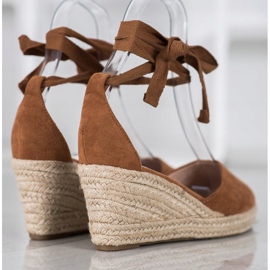 SHELOVET Espadrillas con zeppa marrone 1