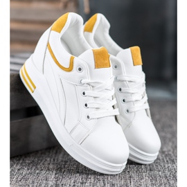 Lovery Scarpe da ginnastica con zeppa bianca 2