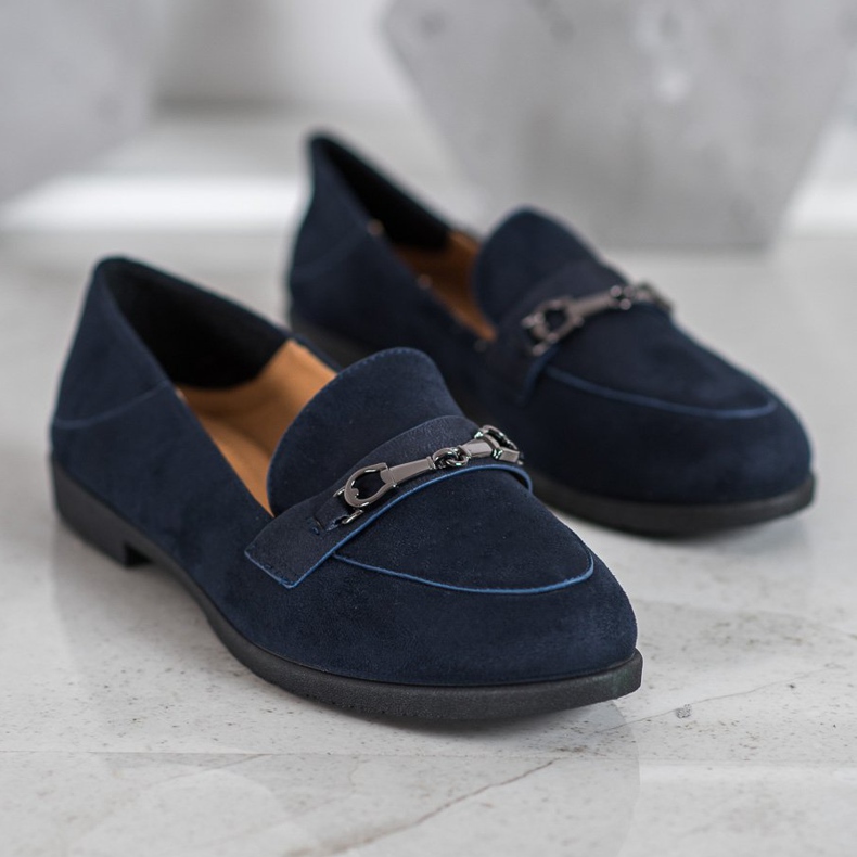 SHELOVET Signori in pelle scamosciata blu 1