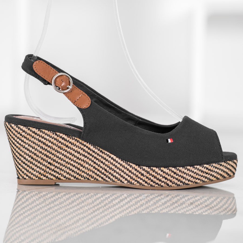 SHELOVET Sandali con zeppa classici nero 2