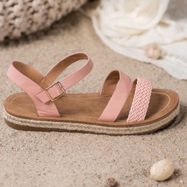 SHELOVET Sandali In Ecopelle Intrecciati rosa 2
