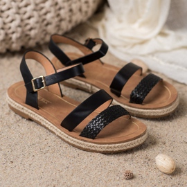 SHELOVET Sandali In Ecopelle Intrecciati nero 2